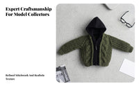 Cropped Doll Cardigan Zip-Front Hooded Doll Jacket