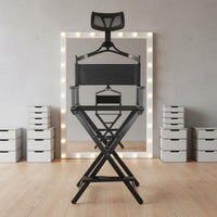 Aluminum Folding Director Chair Heavy Duty Portable Furniture with Headrest