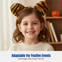 Party Children Tiger Ear Headband, Animal Costume, Soft Plush for Role Play