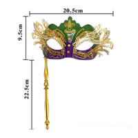 Handheld Masquerade Mask Cutout Design Masquerade Mask Stud Details for Carnival