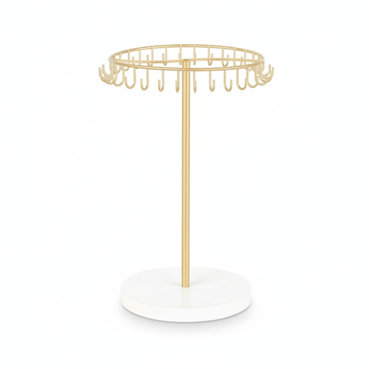 Necklace Organizer with Hooks Gold Necklace Holder with Hooks Untangle Jewelry Tree with Base for Vanity, Dresser