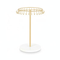 Necklace Organizer with Hooks Gold Necklace Holder with Hooks Untangle Jewelry Tree with Base for Vanity, Dresser