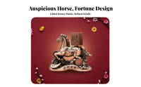 Symbol of Success Chinese Astrological Horse Figurine Intricate Details Running Horse with Gold Ingot Polished Finish for Business Owners