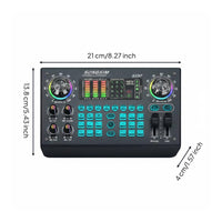 Live Sound Card Multi-Effect Control Live Stream Audio Mixer for Streamers