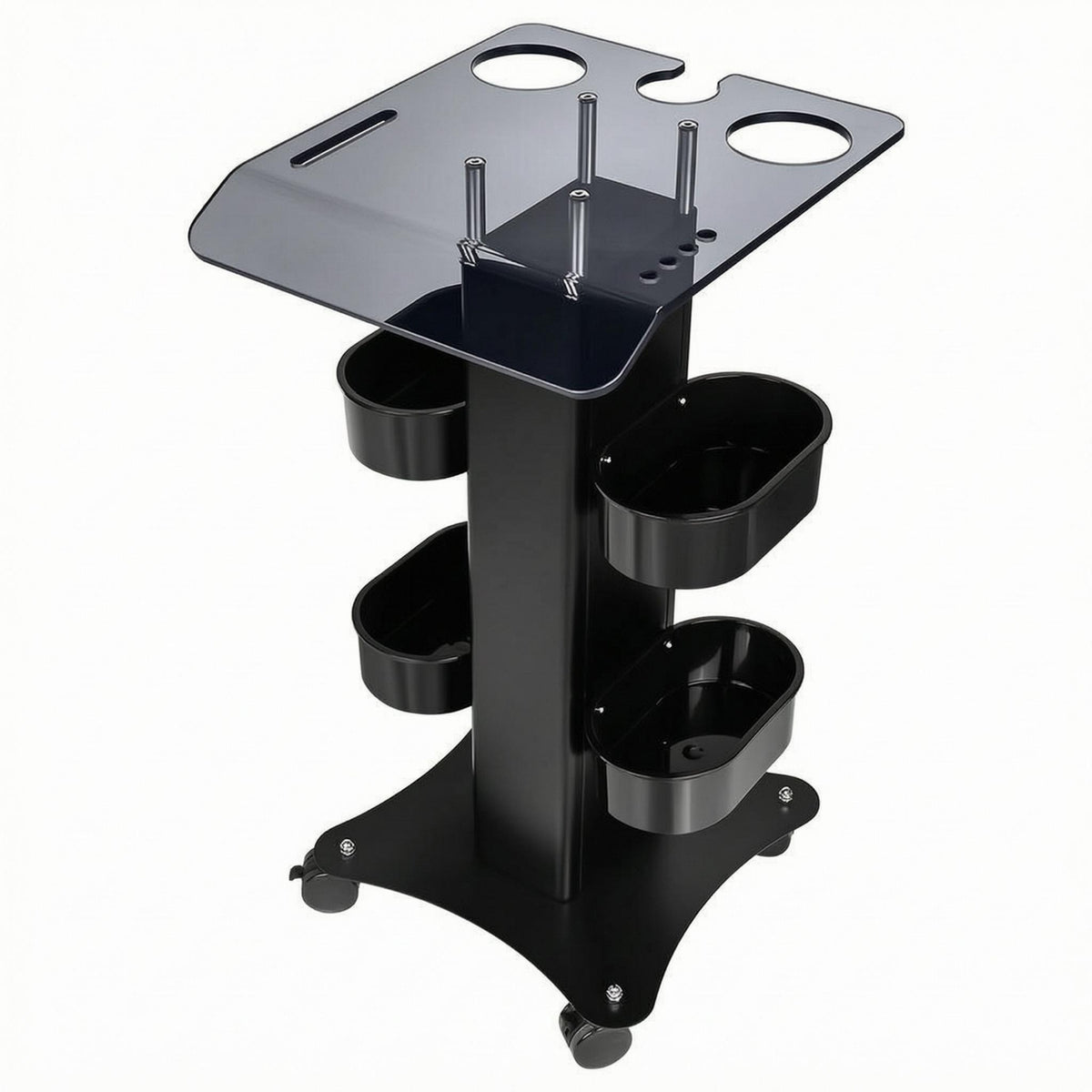 Rolling Salon Cart Side Cups Salon Cart Tool Organizer for Barbers