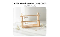 Minimalist Design Wooden Jewelry Display Rack Tiered Design Solid Wood Jewelry Bar Tree Space-Saving for Dressing Table, Boutique