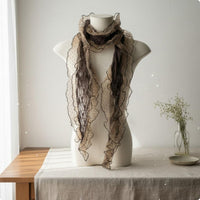 Transparent dot pattern Scarf Lightweight Lace Neck Wrap Head Covering Scarf for Women, Girls