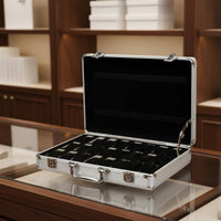 24 Compartment Watch Case With Handle Watch Display Case Lightweight Lockable for Travel