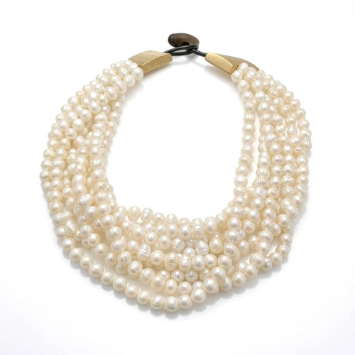 Layered Pearl Necklace Cultured Layered Necklace Stacked for Women