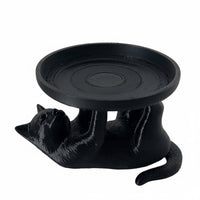 Cat Figurine Tray Creative Design Resin Cat Sculpture Tray Modern Aesthetic