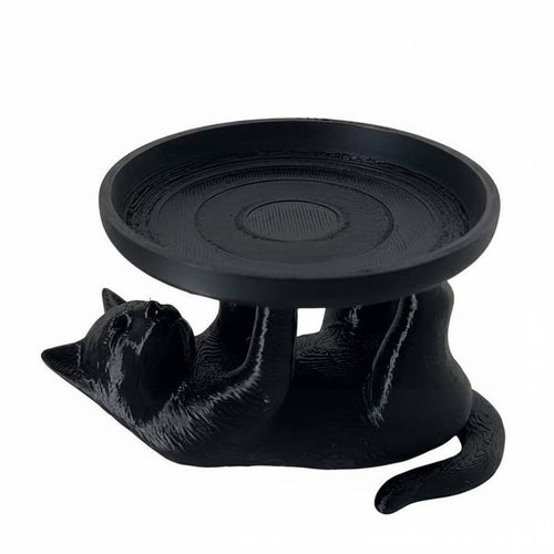 Cat Figurine Tray Creative Design Resin Cat Sculpture Tray Modern Aesthetic