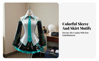 Virtual Singer Uniform striking Teal trims Multi-Piece Anime Suit for Carnival