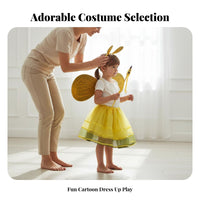 Adorable Design Costume Set Shiny Details Bee Costume Set Striped Pattern for Girls, Adults, Themed Parties, Carnival, Cosplay Events