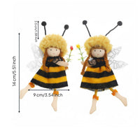 2 Pieces Cute Design Hanging Bee Girl Plushie Festival Themed Hanging Fairy Bee Doll Great Gift for Children, Nature Lovers, Home Decor