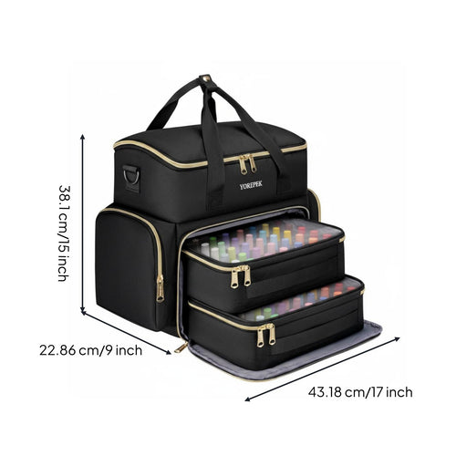 96 Bottle Nail Organizer Multi Layer Nail Polish Organizer Bag Zippered