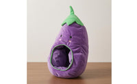 Soft Eggplant Hat Embroidered Face Eggplant Head Hat Leaf Top