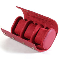 Watch Roll with Three Compartments Leather-Style Travel Watch Roll Portable for Collectors