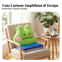 Rainbow Striped Frog Pillow Blanket Set Home Textile Cozy