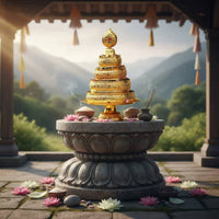 Tibetan Buddhist Mandala Plate Sturdy and Long-Lasting Mandala Offering Set Tiered Ceremonial Offering Tray Portable