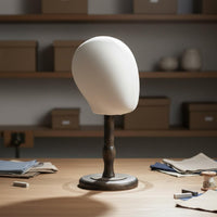 Textile Mannequin Head Stand Linen Covered Hat Display Head Sturdy And