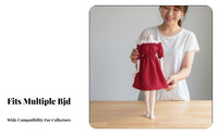 Doll Clothing Puff Sleeve BJD Doll Dress Shirred Bodice Toy Accessory
