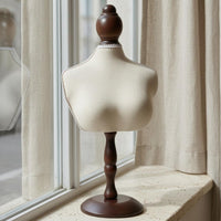 Necklace Bust Display Stand Wood-Tone Necklace Display Bust Torso-Shaped