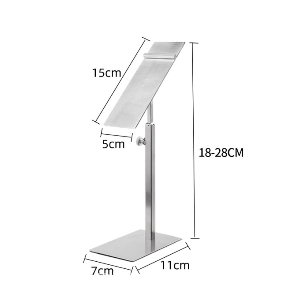 Adjustable Footwear Display Stand Stainless Steel Single Shoe Riser Easy Assembly for Closet