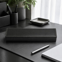 PU Leather Watch Box Stitch Trim Long Watch Box Easy to Clean
