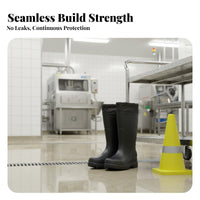 Non-Slip Fleece Lined Rain Boots Single-Piece Molding Waterproof Medium Calf Boots Keep Warm for Farmers, Fishermen, Rainy Days, Outdoors