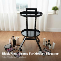 Foldable Design Rolling Salon Trolley Multi-Functional Mobile Hairdressing Trolley Easy to Clean for Barbers, Spa, Tattoo Parlor, Art Studio