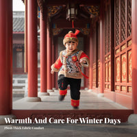Children's traditional Chinese Tang Suit Set, padded, phoenix embroidery, festive New Year costume