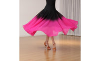 Gradient Color Swing Skirt Breathable Long Modern Dance Skirt Elastic Waist for Dancers, Artists