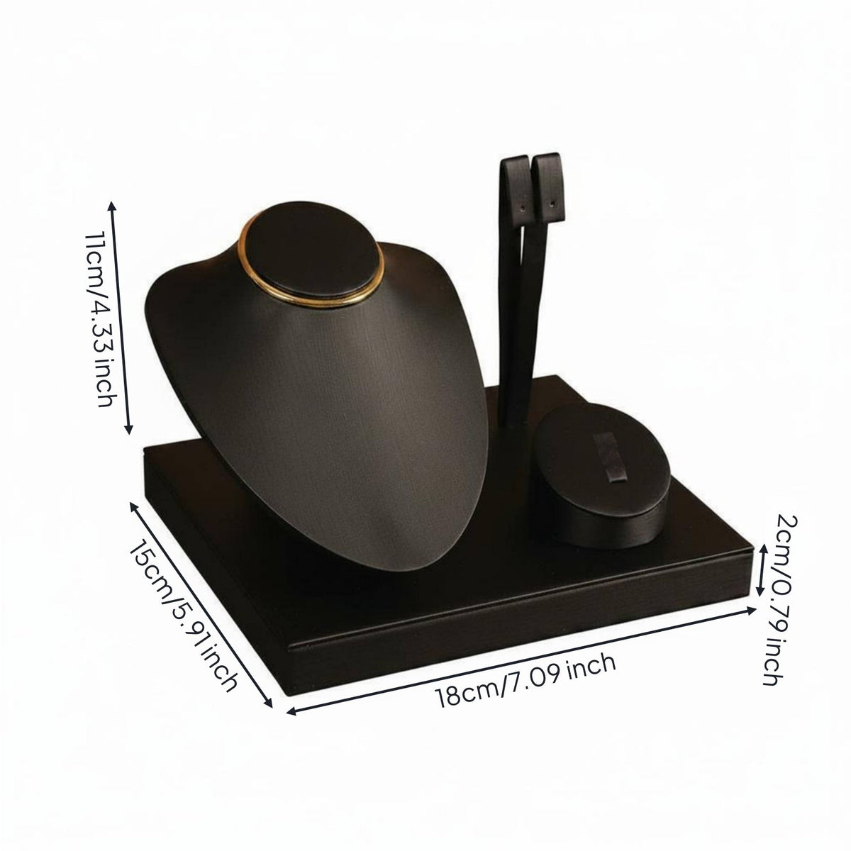 Necklace Earring Display Bust Faux Leather Finish Earring Display Stand