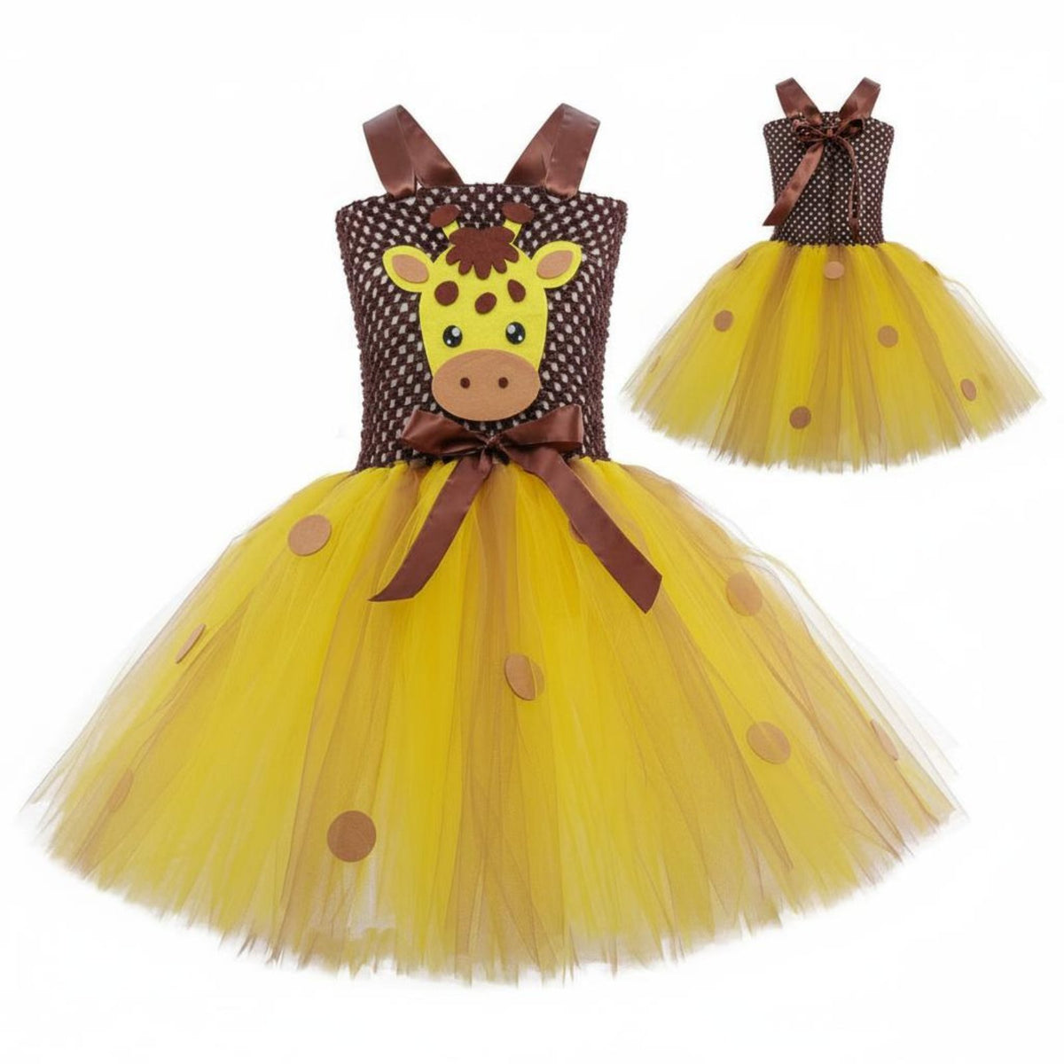 Giraffe Tutu Costume Layered Tulle Skirt Creature Princess Outfit Lined Top