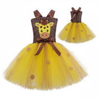 Giraffe Tutu Costume Layered Tulle Skirt Creature Princess Outfit Lined Top