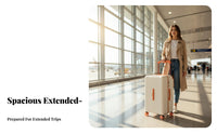 Large Capacity Hardside Suitcase Hardshell Protection Wide Handle Rolling Trunk Anti-Rupture Zipper for Travelers, Airports, Vacations