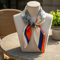 Small Square Scarf Sun Protection Square Scarf Silky Neckerchief Lightweight Printed Neckerchief Versatile Styling for Women