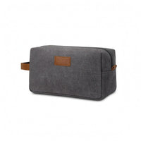 Canvas Toiletry Bag Woven Texture Waterproof Toiletry Bag Structured