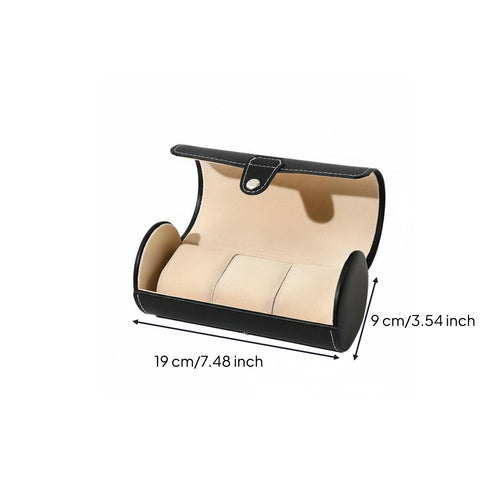 3 Slot Watch Case Padded Slots Timepiece Box Stitched Edging