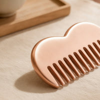 Metal Massage Comb Polished Metal Comb with Rounded Teeth Slim for Hair Grooming