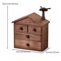 House Shaped Jewelry Box Space-Saving Jewelry Box with Drawers for Girls