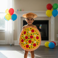 Pizza Costume Includes Hat Pizza Cosplay Set Double-Sided for Performances, Kids