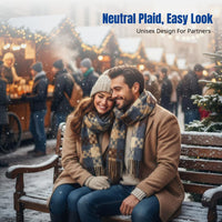 Plaid Scarf, Thickened Long Tassel, Autumn Winter Neck Warmer, Unisex, Soft Polyester, Gift Option