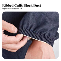 Thickened Material Long Sleeve Denim Smock Stain-Resistant Denim Work Coverall Large Front Pocket for Mechanics, Factory, Workshop