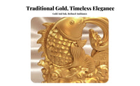 Brings Fortune and Success Golden Koi Aquatic Creature Statue Creative Gift Fortunate Koi Aquatic Creature Figurine Exquisite Workmanship