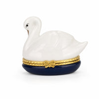 Jewelry Box with Figurine Lid Decorative Ceramic Jewelry Box Gold for Vanity