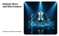 Virtual Singer Uniform striking Teal trims Multi-Piece Anime Suit for Carnival