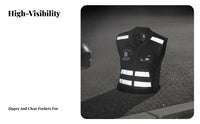 Motorcycle Reflective Vest Wear-Resistant Biker Safety Vest Safeguarding Clothing Long-Lasting Fastener Closure for Night