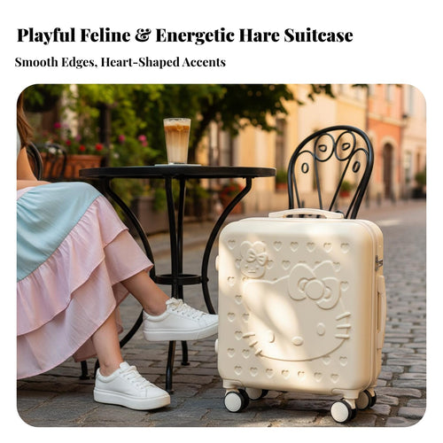 Adjustable Telescopic Handle Kids Rolling Suitcase Lightweight Cartoon Hardshell Luggage Combination Lock for Toddlers, Sleepovers, Vacation