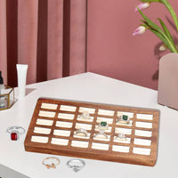 Wooden Jewelry Tray Multi-Slot Design Band Holder for Shop Owners
